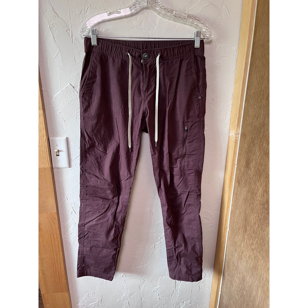 Vuori Ripstop Climber‎ Pants Small Dark Plum Purple Organic Cotton Stretch